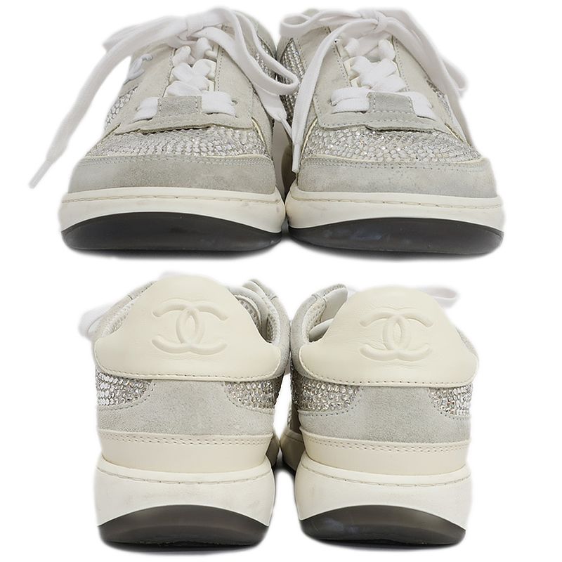 Chanel Sneakers Sequins White Size 36 Coco — view 4
