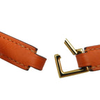 Hermes Rival Doubletour Engraved U Vossift Orange 2-strand Bracelet 1342 — view 5