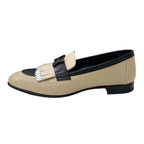 Hermes Royal Loafer Leather Shoes Beige Black White Hhardware Constance — view 3