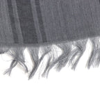 Gucci Wool Silk GG Logo Diamante Checked Fringe Stole Scarf Shawl Gray — view 4