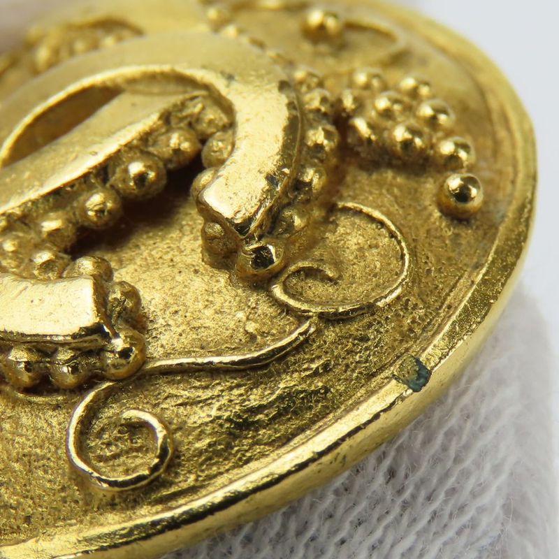 Chanel Earrings Coco Mark Metal Gold Plated Accessories 96 — view 8