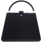 Louis Vuitton Plastic Leather Black Silver Hardware Handbag 0745 — view 2
