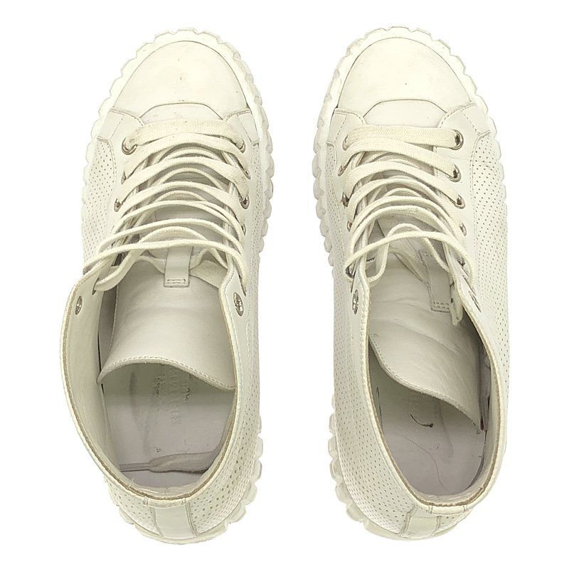 Hermes Climbing Perforated Leather High-cut Sneakers 35 White — view 4
