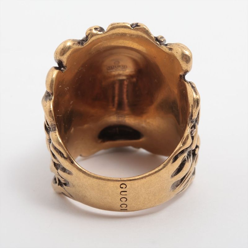 Gucci Michele Period Lion Head GP Ring 19 — view 3