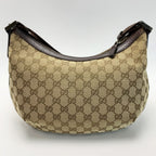 Gucci Shoulder Bag Brown Light Canvas Leather — view 2