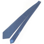 Hermes 7695 OA 100% Silk Geometric Pattern Wide Tie Blue — view 3