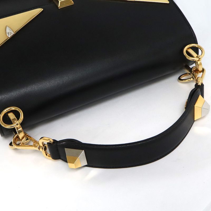 Fendi Monster Canai 2-Way Shoulder 8 Bt283 Black Leather — view 7