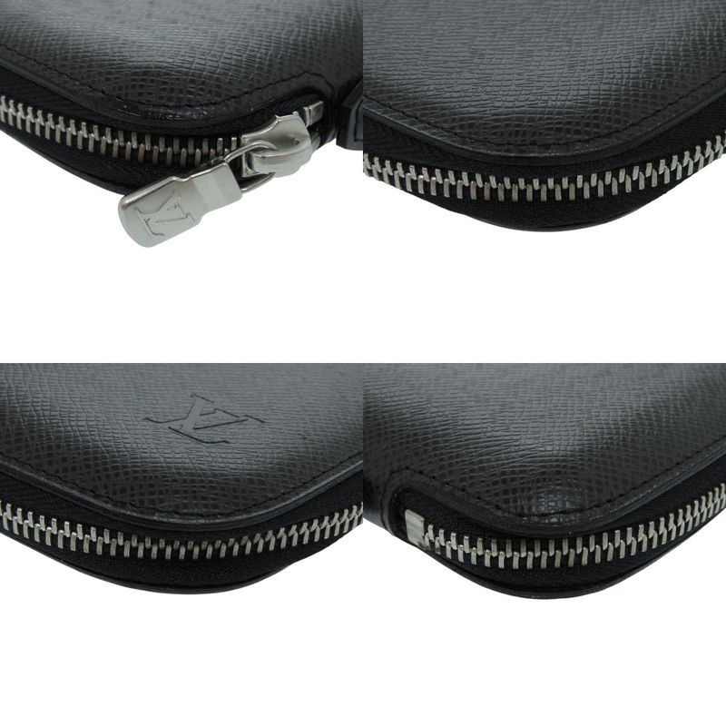Louis Vuitton Organizer Athol Taiga Leather Black Long Wallet — view 3