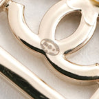 Chanel Earrings Gold Coco Mark Rhinestone Square — view 6
