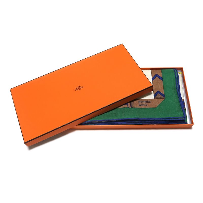Hermes Carre 140 Chevaux Dechaines Scarf Cashmere Silk — view 9