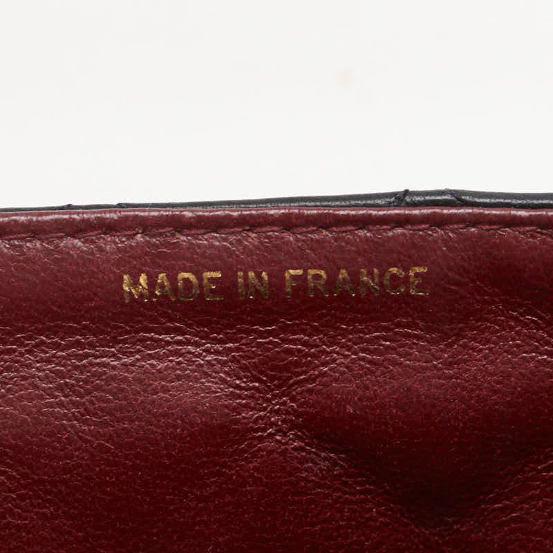 Chanel Quilted Handbag Top Handle Black Lambskin — view 9