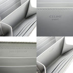Celine 10 B663 bfl.08 gc Compact Zipped Wallet CC Charm Calfskin Light Grey Silverhar — view 6