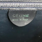 Celine Leather Ribbon Hand Bag Navy Gold — view 9