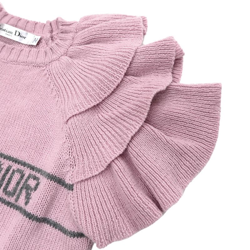 Dior Short Sleeve Knit Ruffles 36 Sizes Pink 344 S13 Bm003 Cashmere — view 5