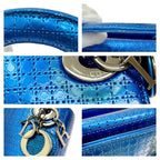 Dior Lady Metallic Shoulder Bag Blue — view 9