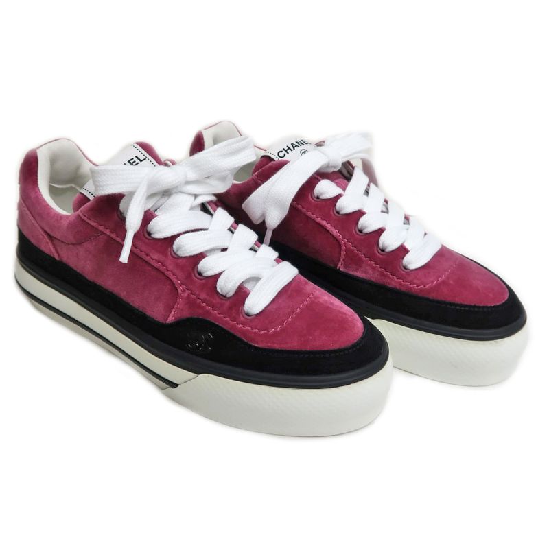 Chanel Sneakers Size 38 23 B Velvet Pink Purple — view 9
