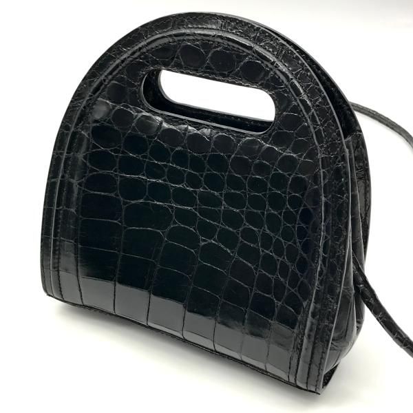 Gucci Croco Logo 2-Way Mini Shoulder Bag Black — view 3