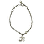 Chanel Bracelet C21 B Coco Mark Accessories Jewelry Faux Pearl Rhinestone Silver — view 3