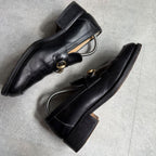 Gucci Horsebit Loafer Square Toe Black Gold Hardware 41 E — view 4