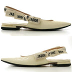 Christian Dior Ballet Flat Shoes S Ring Back 34 Ribbon J'a Sandals Patent — view 3