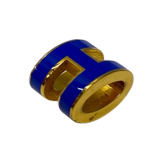 Hermes Mini Pop Ash H Necklace Pendant Top Charm Logo Gold Blue — view 4