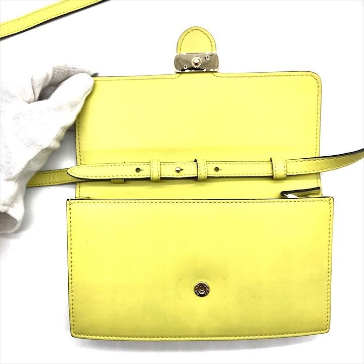 Gucci Interlocking 2-Way Shoulder Bag Wallet Lime Yellow Leather — view 7