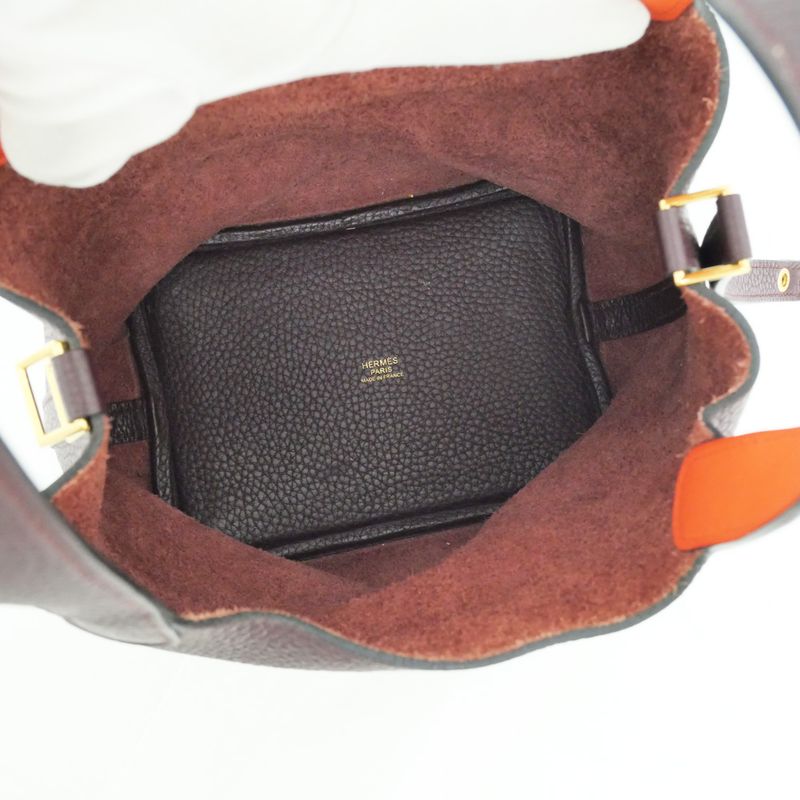 Hermes Picotin Lock PM 18 Eclat Handbag Purun Orange Poppy Taurillon — view 6