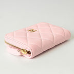Chanel Coin Case Classic Zip Purse Pink — view 3