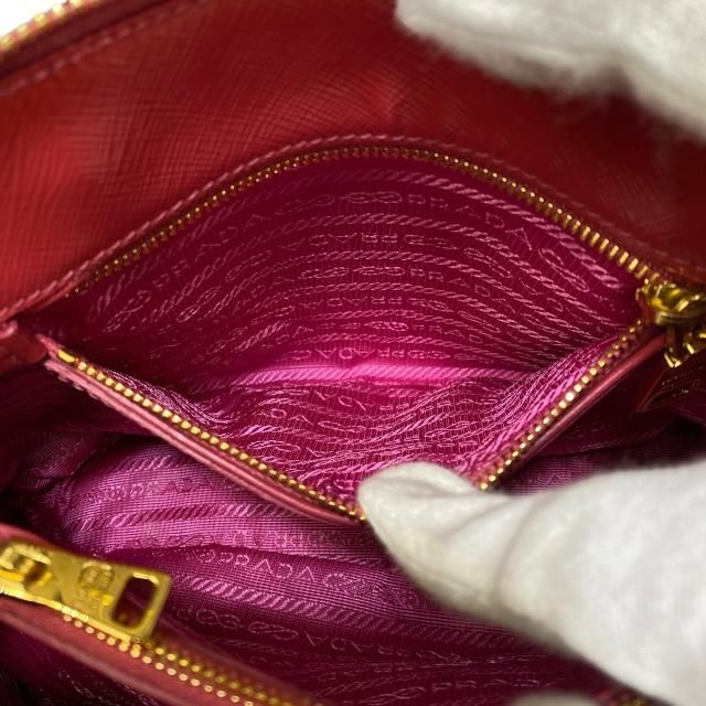 Prada Bl0838 Handbag Triangle Logo Enamel Patent Leather Scarlatto Red — view 9