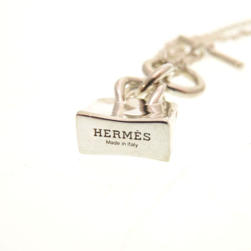 Hermes Birkin Motif Amulet Silver 925 Necklace Accessory 0178 — view 4