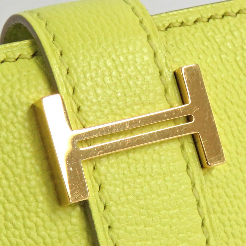 Hermes Bearn Souffle Chevre Yellow Series Pink Gold Hardware R Stamp — view 7
