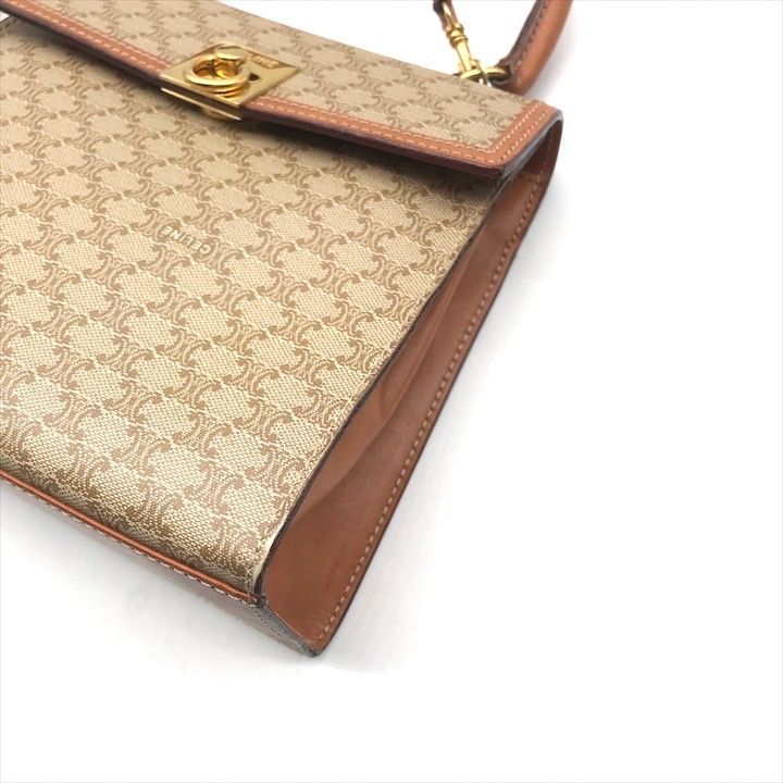 Celine Macadam Triomphe Circle 2-Way Bag Beige — view 6