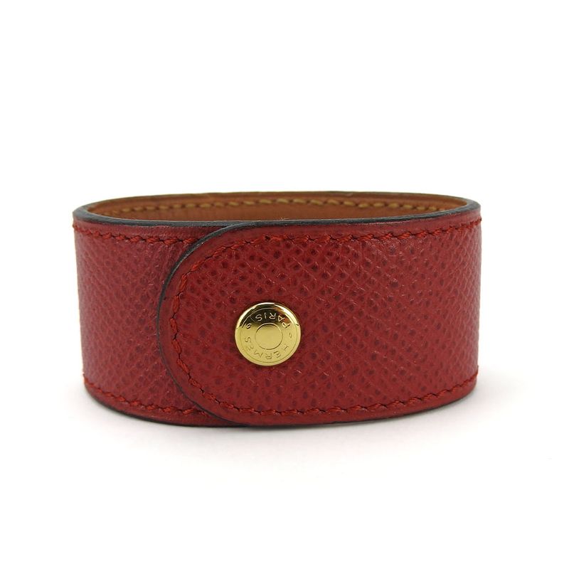 Hermes Bracelet Medor Vaux Epson Metal Red Gold Hardware Bangle — view 4