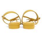 Chanel Flat Sandals Yellow 38 C Visual Coco Mark Shoes — view 5