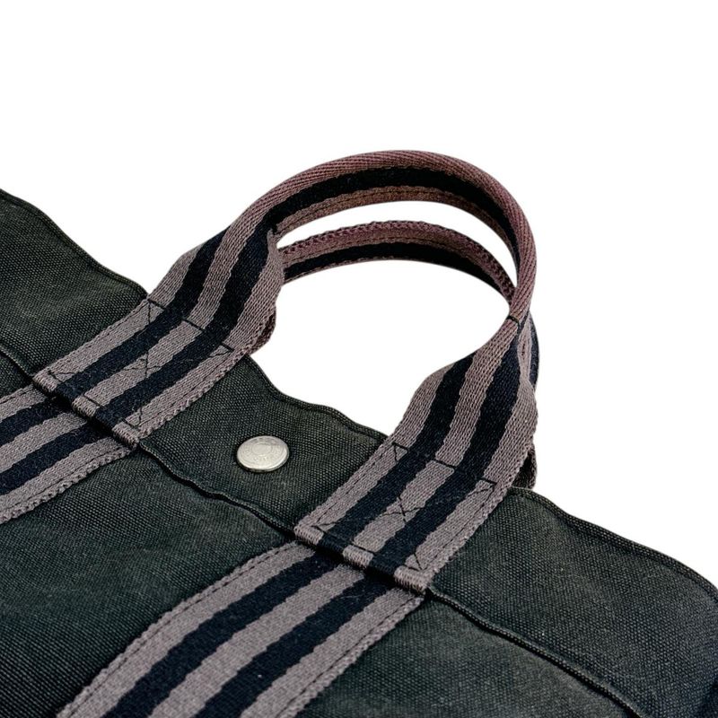 Hermes Canvas Handbag Fourre Tout PM Tote Bag Black — view 9