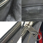 Gucci Shoulder Bag GG Supreme Canvas Black Gray Silver Hardware Tra — view 7