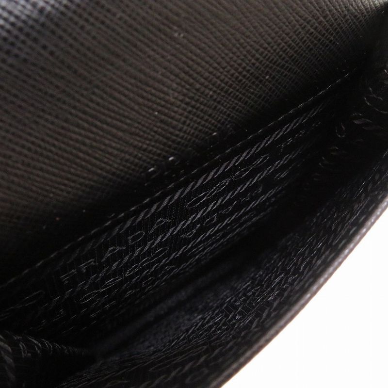 Prada 2 Zh068 Leather Black Mini Strap Shoulder Bag 0119 — view 4
