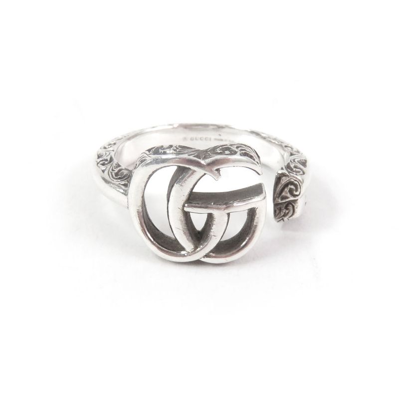 Gucci Arabesque Key Motif GG Logo Ring Silver SV 925 15 — view 7