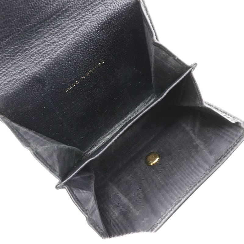 Chanel Coco Mark W Hook Calf Black Bifold Wallet — view 7