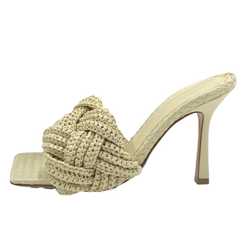 Bottega Veneta Lido Sandals Mule Shoes Intrecciato Raffia Beige — view 3