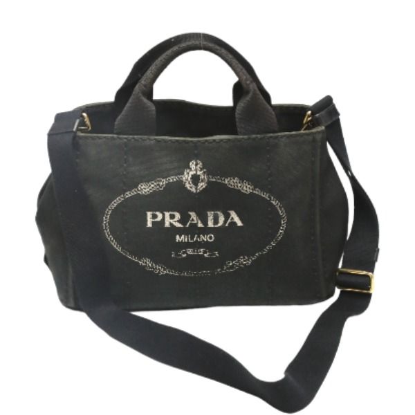 Prada 1 Bg439 Tote Bag Canapa Mini Black — view 2