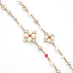 Chanel Choker Gold Silver Pink Coco Mark Long Necklace — view 4