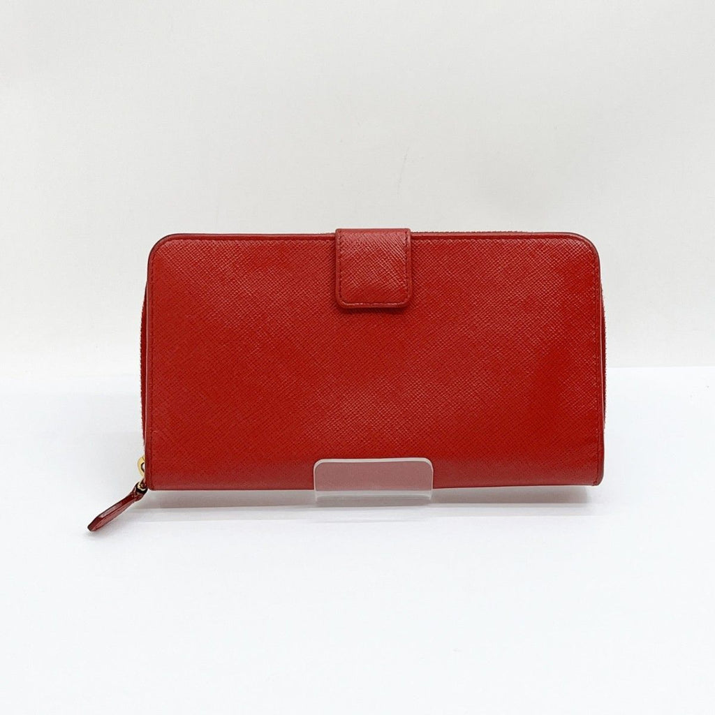 Prada Long Wallet Leather 1 Ml029 Red — view 2