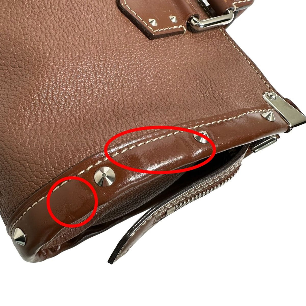 Louis Vuitton Souhari Sienne Epanoui PM Handbag Brown — view 9
