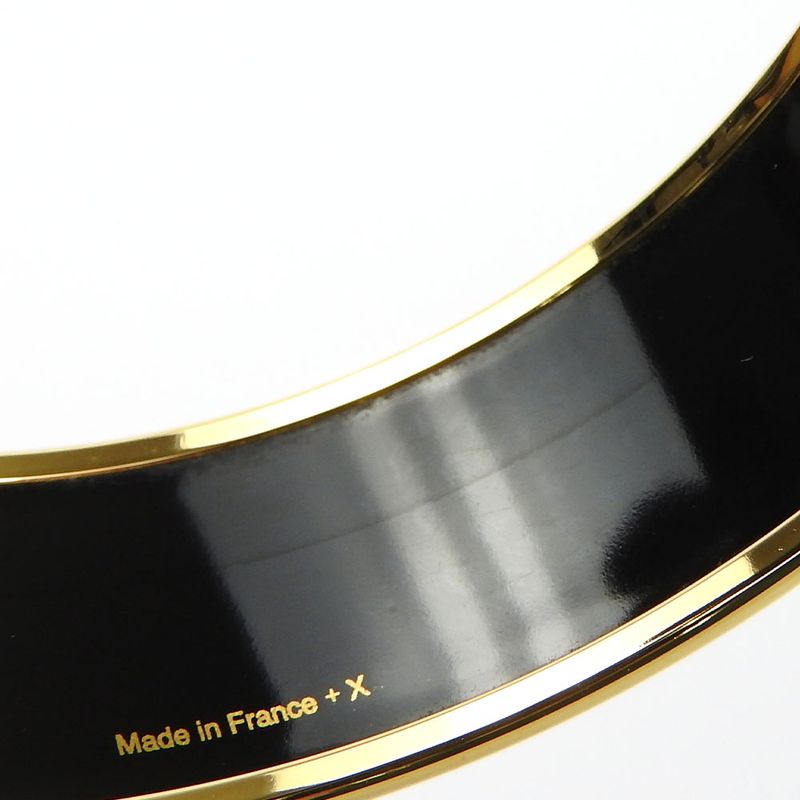 Hermes Bangle Emile GM Metal Cloisonne Light Blue Gold Hardware Logo Accessories — view 9