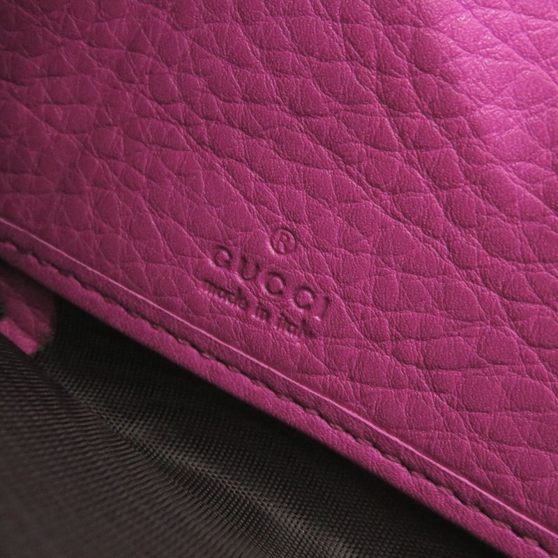 Gucci Bamboo Leather Magenta Round Zipper Long Wallet 1329 — view 6