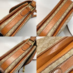Celine Macadam Pattern Shoulder Bag Pochette Crossbody Gold Hardware — view 8
