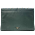 Prada Vr074 C Clutch Bag Second Pochette Studded Triangle Logo — view 2