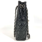Chanel Upside Down Shoulder Bag Quilted Enamel Black — view 4