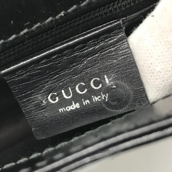 Gucci Croco Center Split Logo Shoulder Bag Black — view 9